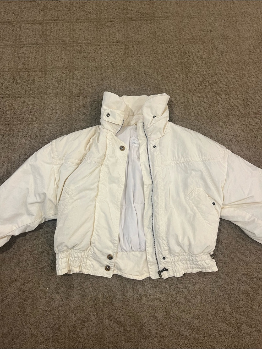 Vintage Bogner cropped Ivory Puffer Jacket